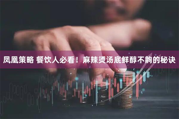 凤凰策略 餐饮人必看！麻辣烫汤底鲜醇不齁的秘诀