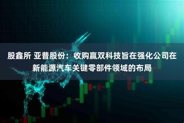股鑫所 亚普股份：收购赢双科技旨在强化公司在新能源汽车关键零部件领域的布局