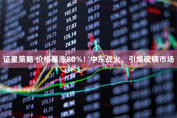 证星策略 价格暴涨80%！中东战火，引爆硫磺市场
